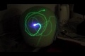 Blå laser + Självlysande boll