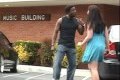 Stupid guy hits girlfriend!